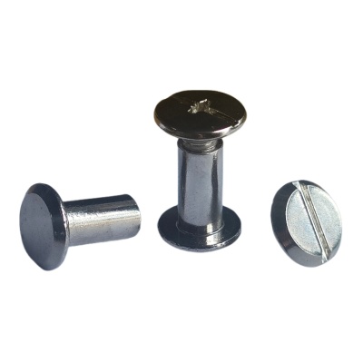 定制M5碳钢账本钉一字十一字镀镍子母铆钉相册对接对锁装钉